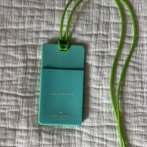 Kate Spade Aqua ID Holder with Green Lanyard